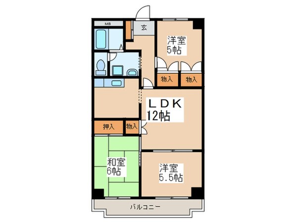 バラハイツ十日市場の物件間取画像